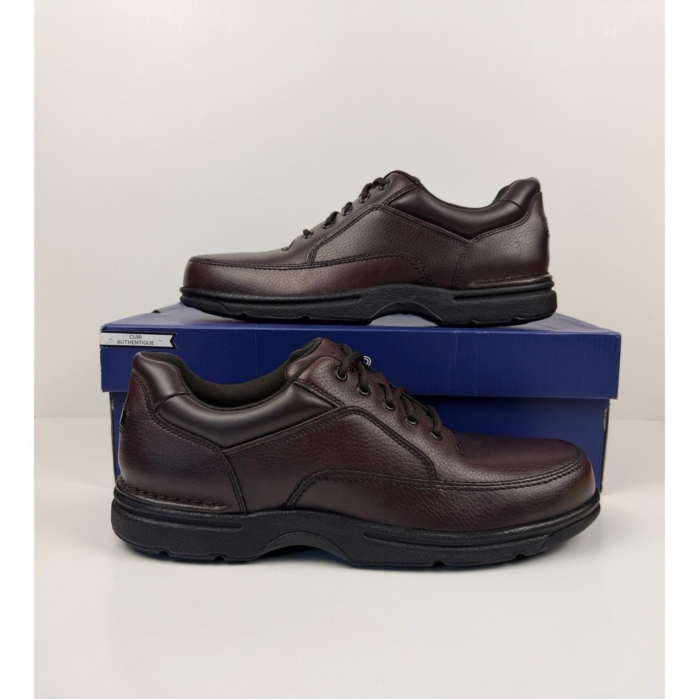 Rockport Eureka Men's Size 11.5 W Brown Leather Comfort Lace-Up Casual Sneakers